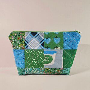 Ruby Star Society Patchwork Zipper Pouch: Handmade Quilted Cosmetic Bag